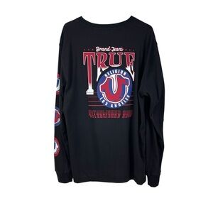 True Religion Double Sided Black Long Sleeve T-Shirt Men’s Size XL NWT MSRP $69